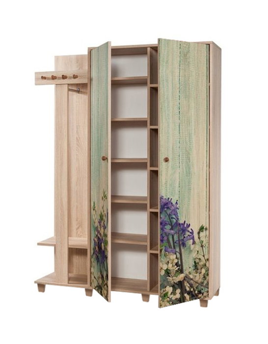 Hanah Home Consola de Entrada 135-727 Roble Sonoma 135x192x36 cm Mueble de Pasillo con Estantes